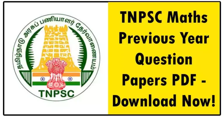 TNPSC Maths Previous Year Question Papers PDF - Download Now!