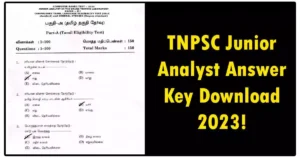 TNPSC Junior Analyst Answer Key Download 2023!