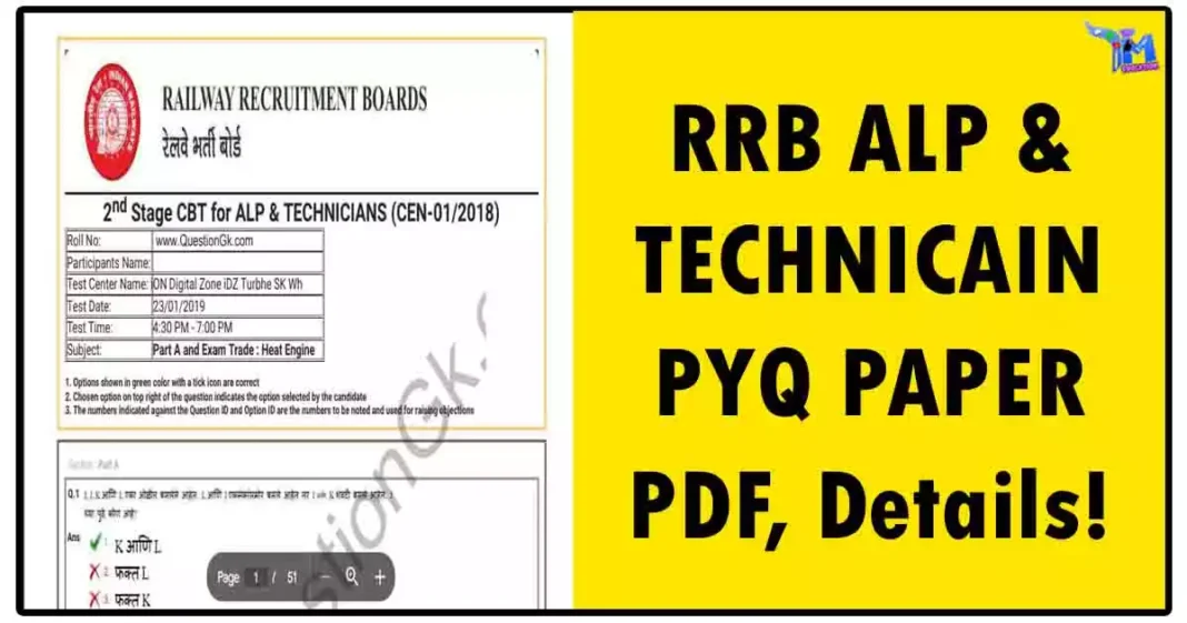 RRB ALP & TECHNICAIN PYQ PAPER PDF, Details!