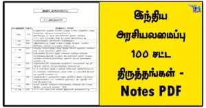 இந்திய அரசியலமைப்பு 100 சட்ட திருத்தங்கள் - Notes PDF