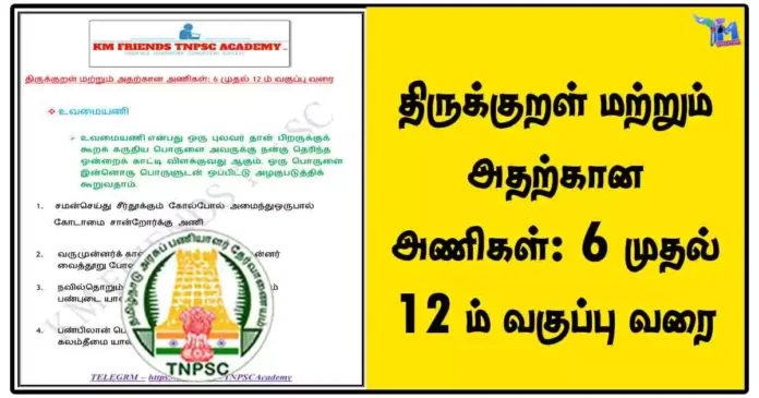 திருக்குறள் மற்றும் அதற்கான அணிகள்: 6 முதல் 12 ம் வகுப்பு வரை