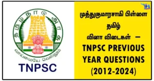 முத்துகுமாரசாமி பிள்ளை தமிழ் வினா விடைகள் – TNPSC PREVIOUS YEAR QUESTIONS (2012-2024)