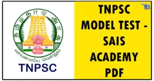 TNPSC MODEL TEST - SAIS ACADEMY PDF