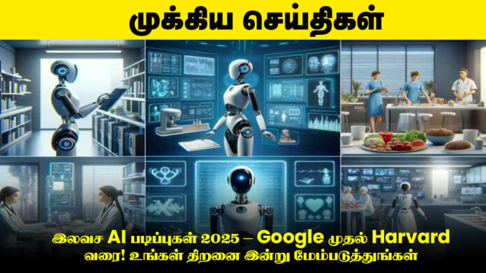 🎓 இலவச AI படிப்புகள் 2025 – Google முதல் Harvard வரை! உங்கள் திறனை இன்று மேம்படுத்துங்கள்