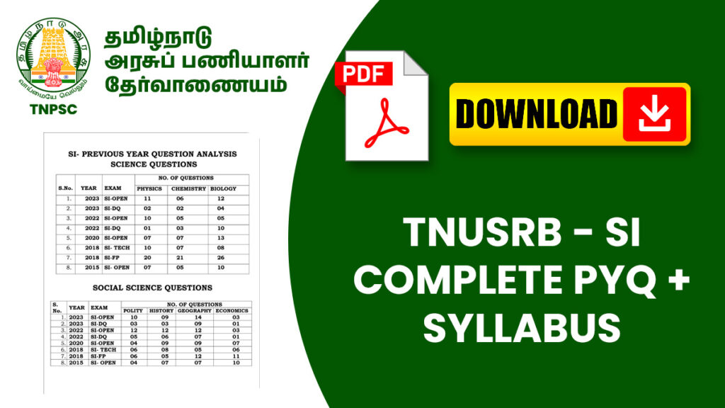 TNUSRB - SI COMPLETE PYQ + SYLLABUS