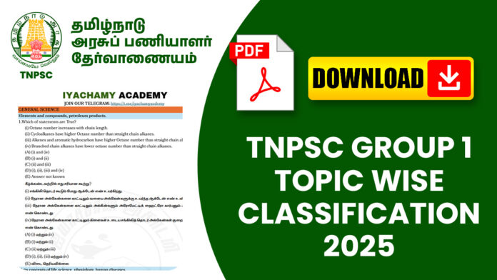 TNPSC GROUP 1 TOPIC WISE CLASSIFICATION 2025