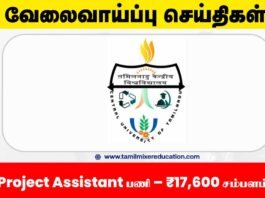 🏛️ தமிழ்நாடு மத்தியப் பல்கலைக்கழகம் வேலைவாய்ப்பு 2025 – Project Assistant பணி – ₹17,600 சம்பளம்!
