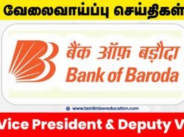 🏦 பாங்க் ஆஃப் பரோடா வேலைவாய்ப்பு 2025 – Vice President & Deputy VP பணிக்கு தகுதியானவரா? உடனே விண்ணப்பிக்கவும்! 💼