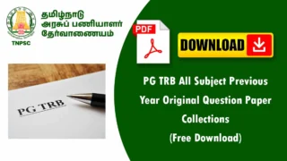 PG TRB All Subject Previous Year Original Question Paper Collections (Free Download)