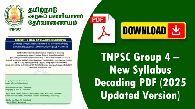 TNPSC Group 4 – New Syllabus Decoding PDF (2025 Updated Version)