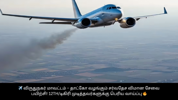 ✈️ விருதுநகர் மாவட்டம் – தாட்கோ வழங்கும் சர்வதேச விமான சேவை பயிற்சி! 12th/டிகிரி முடித்தவர்களுக்கு பெரிய வாய்ப்பு 🔥