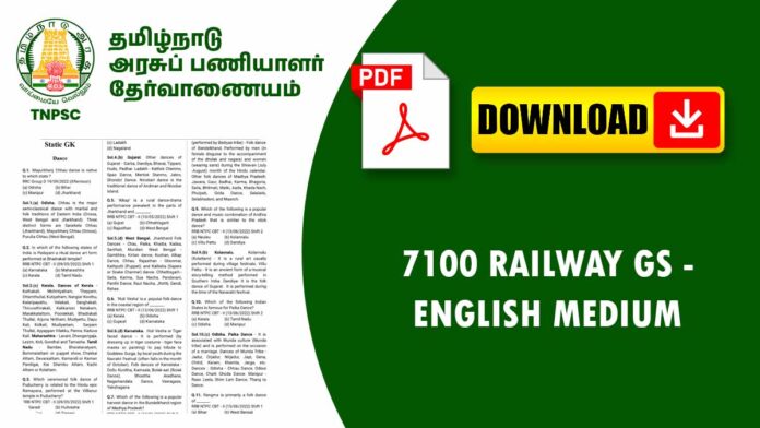 📌 🚆 Railway GS 7100 Questions PDF (English Medium) | RRB Group D, ALP, NTPC, Technician & JE Exams 📘