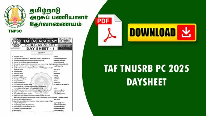 TAF TNUSRB PC 2025 DAYSHEET Download