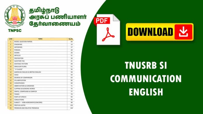 📡 TNUSRB SI Communication – English Notes PDF 📚 | Technical SI Examக்கு Complete Guide!