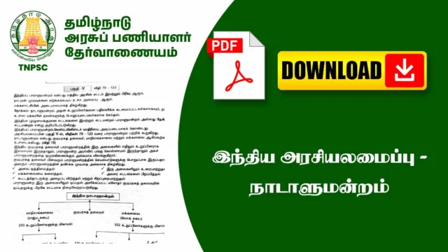 📘 இந்திய அரசியலமைப்பு – நாடாளமன்றம் (Parliament) முழு Notes | TNPSC Study Material🔥