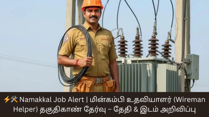 ⚡🛠️ Namakkal Job Alert | மின்கம்பி உதவியாளர் (Wireman Helper) தகுதிகாண் தேர்வு – தேதி & இடம் அறிவிப்பு