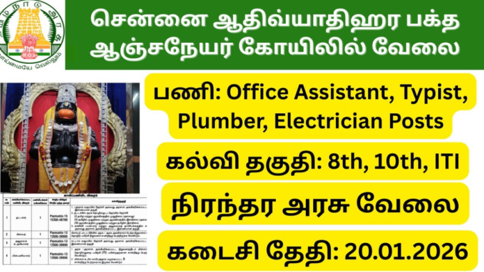 🛕 Bhaktha Anjaneyar Temple Recruitment 2026 🔔 | 8th Pass Govt Temple Jobs | Salary ₹48,700 வரை