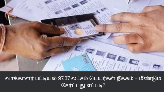 வாக்காளர் பட்டியல் 97.37 லட்சம் பெயர்கள் நீக்கம் – மீண்டும் சேர்ப்பது எப்படி?