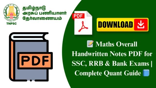 📝 Maths Overall Handwritten Notes PDF for SSC, RRB & Bank Exams | Complete Quant Guide 📘