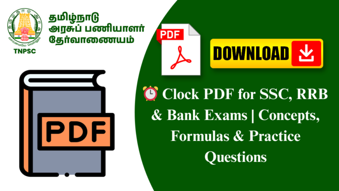⏰ Clock PDF for SSC, RRB & Bank Exams | Concepts, Formulas & Practice Questions