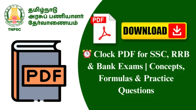 ⏰ Clock PDF for SSC, RRB & Bank Exams | Concepts, Formulas & Practice Questions
