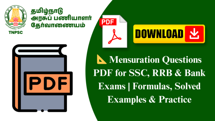 📐 Mensuration Questions PDF for SSC, RRB & Bank Exams | Formulas, Solved Examples & Practice