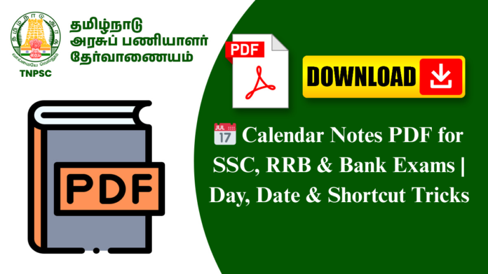 📅 Calendar Notes PDF for SSC, RRB & Bank Exams | Day, Date & Shortcut Tricks