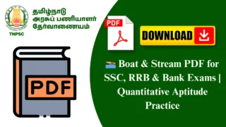 🚤 Boat & Stream PDF for SSC, RRB & Bank Exams | Quantitative Aptitude Practice