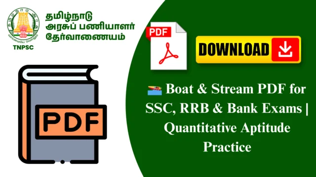 🚤 Boat & Stream PDF for SSC, RRB & Bank Exams | Quantitative Aptitude Practice