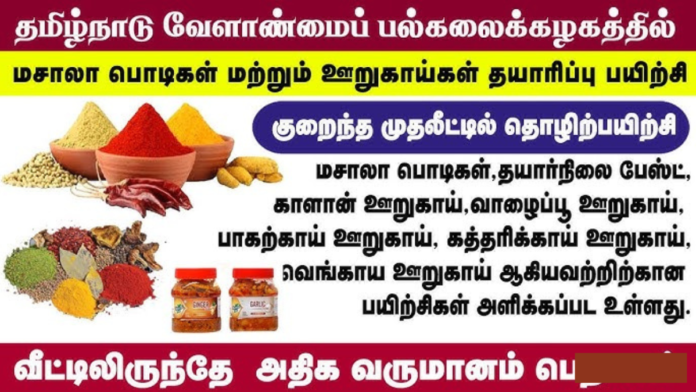 🌶️🥒 மசாலா பொடி & ஊறுகாய் தயாரிப்பு பயிற்சி | TNAU கோவை | 19, 20 தேதிகளில் சிறப்பு Training