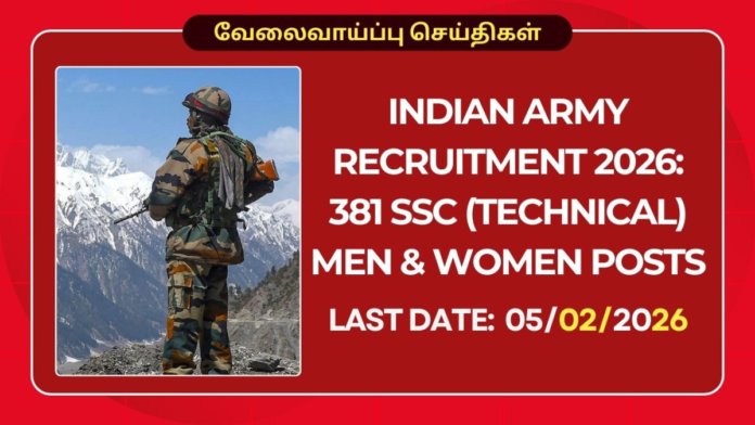 🔥 Indian Army வேலைவாய்ப்பு 2026 | SSC Officer – 381 காலியிடங்கள் | All India Posting 🪖🎖️