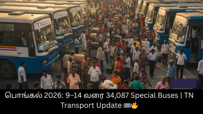 பொங்கல் 2026: 9–14 வரை 34,087 Special Buses | TN Transport Update 🚌🔥