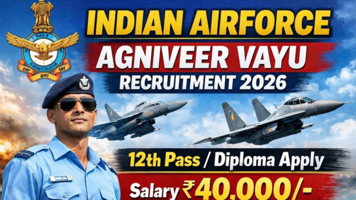✈️ Indian Air Force Recruitment 2026 – Agniveervayu | 12th / Diploma | ₹40,000 Salary 💼