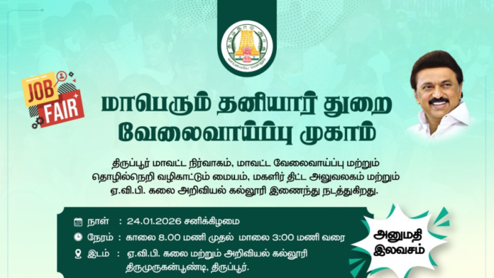 🧑‍💼 மாவட்டம் தனியார் துறை வேலைவாய்ப்பு முகாம் | Tiruppur Job Fair 2026 🔥