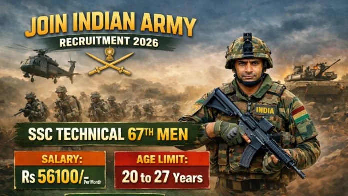 🪖 Indian Army SSC Technical 67th Men Recruitment 2026 | B.E / B.Tech Officer Job