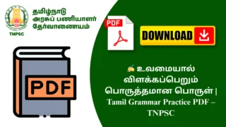 ✍️ உவமையால் விளக்கப்பெறும் பொருத்தமான பொருள் | Tamil Grammar Practice PDF – TNPSC