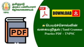 ✍️ பெயர்ச்சொல்லின் வகையறிதல் | Tamil Grammar Practice PDF – TNPSC
