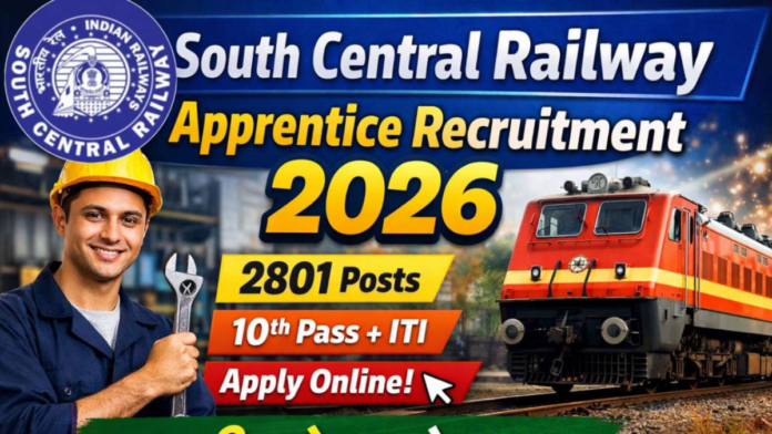 🚆 South Central Railway Apprentice Recruitment 2026 – 2801 வேலைவாய்ப்பு! 10th + ITI படித்தவர்களுக்கு ரயில்வே சூப்பர் வாய்ப்பு