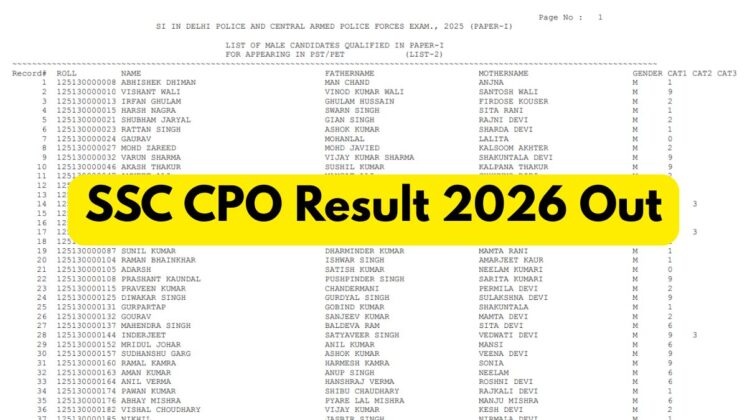 🚨 SSC CPO SI Result 2026 OUT 🎯 | Paper-I Merit List & Cutoff Released!