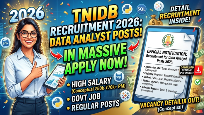 📊 TNIDB Analyst Recruitment 2026 – ₹40,000 சம்பளத்தில் சென்னை வேலை! Apply via Email 📧