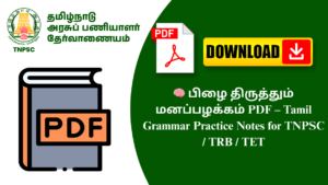 🧠 பிழை திருத்தும் மனப்பழக்கம் PDF – Tamil Grammar Practice Notes for TNPSC / TRB / TET
