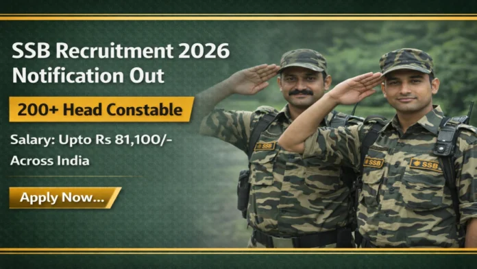 🚨 SSB Head Constable Recruitment 2026 – 233 காலியிடங்கள்! 12th / 10th Pass Apply Online