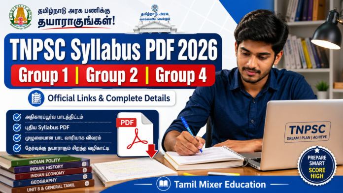 📘 TNPSC Syllabus PDF Download 2026 – Group 1, Group 2, Group 4 Complete Links