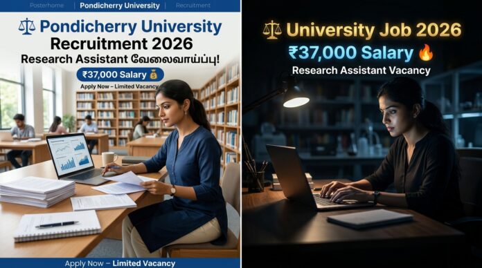 ⚖️ Pondicherry University Recruitment 2026 – Research Assistant வேலைவாய்ப்பு | ₹37,000 சம்பளம்! 🔥