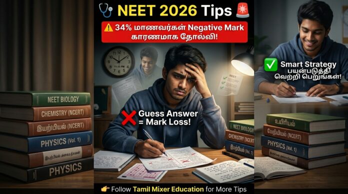 🩺 NEET 2026 Tips 🚨 34% மாணவர்கள் Negative Mark காரணமாக கனவு கைவிடுகின்றனர்!