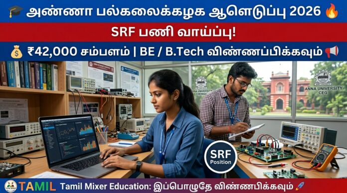 🎓 Anna University Recruitment 2026 🔥 SRF Job | ₹42,000 Salary | BE/B.Tech Candidates Apply! 📢
