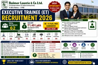 🔥 Balmer Lawrie Recruitment 2026: ₹1.40 Lakh வரை சம்பளத்தில் 62 Executive Trainee Jobs – BE/B.Tech, MBA Candidates Apply பண்ணலாம்!