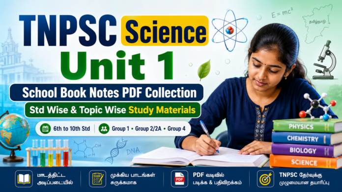 📚 TNPSC Science Unit 1 Notes PDF – Std Wise & Topic Wise School Book Collection
