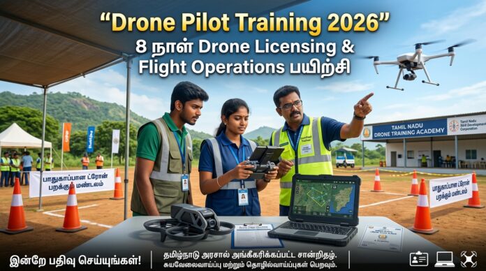 🚁 Drone Pilot Training 2026! EDII-TN வழங்கும் 8 நாள் Drone Licensing & Flight Operations பயிற்சி