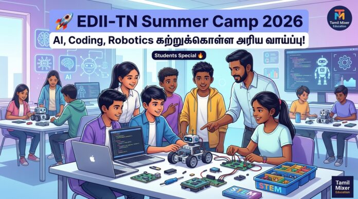 🚀 EDII-TN Summer Camp 2026 – AI, Coding, Robotics கற்றுக்கொள்ள மாணவர்களுக்கு அரிய வாய்ப்பு! 🔥